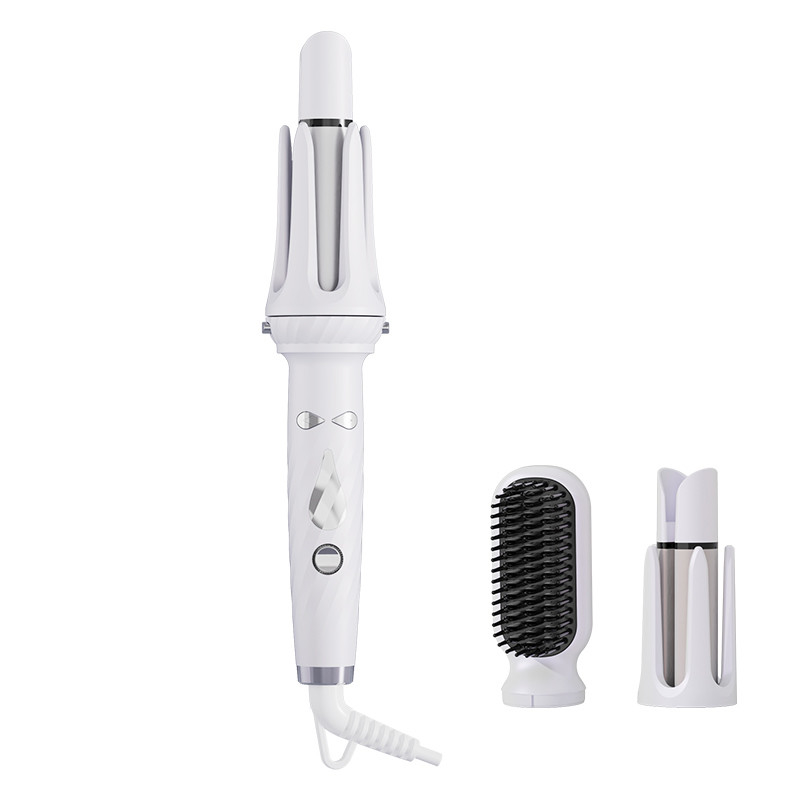 Ferro automático de curling 3 em 1 com alarme de sinal, ferramenta de penteado para curvas e ondas sem esforço.