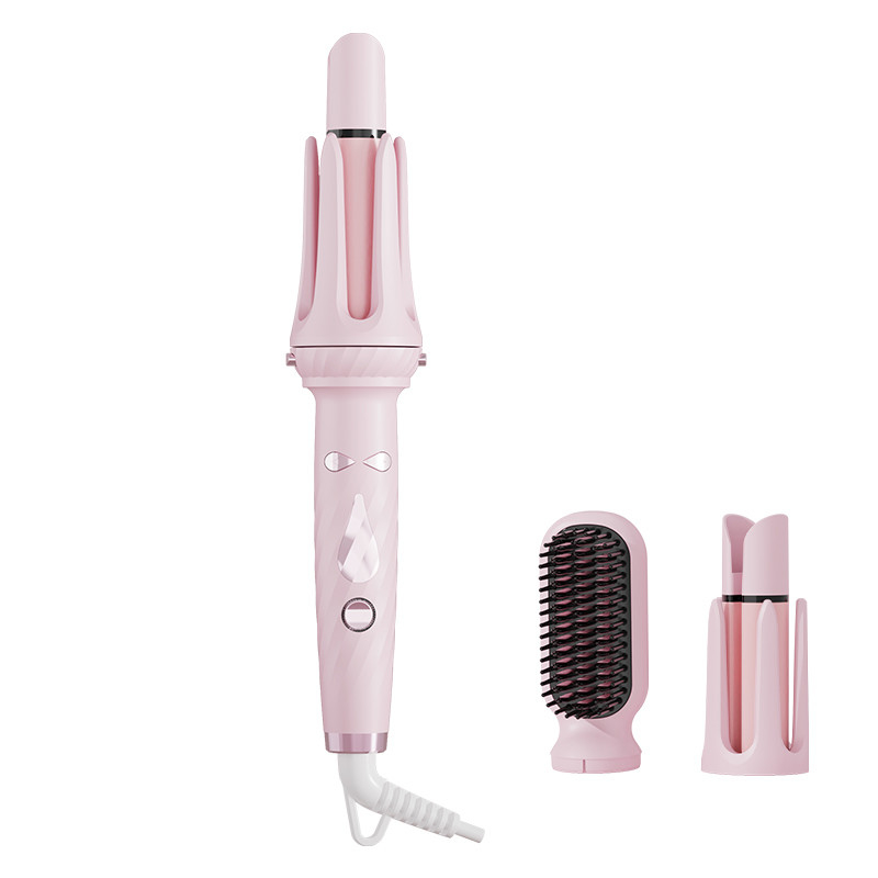 Ferro automático de curling 3 em 1 com alarme de sinal, ferramenta de penteado para curvas e ondas sem esforço.