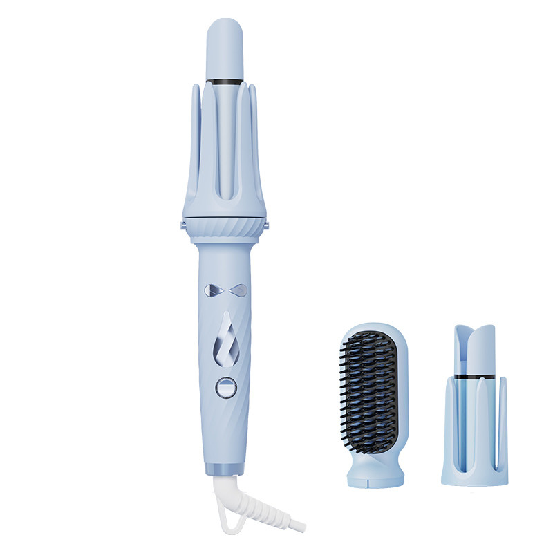 Ferro automático de curling 3 em 1 com alarme de sinal, ferramenta de penteado para curvas e ondas sem esforço.