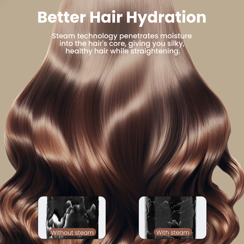 Peiteador de endireitamento de cabelo de íons negativos de temperatura ultra-alta com 2 ajustes de velocidade e mais de uma hora de duração da bateria
