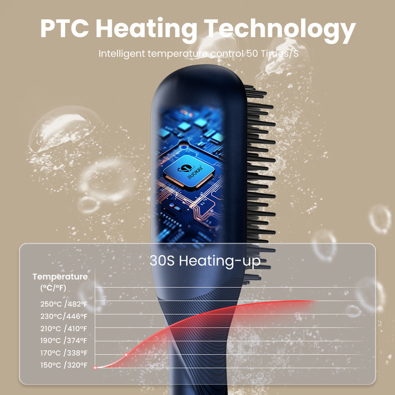 Peiteador de endireitamento de cabelo de íons negativos de temperatura ultra-alta com 2 ajustes de velocidade e mais de uma hora de duração da bateria