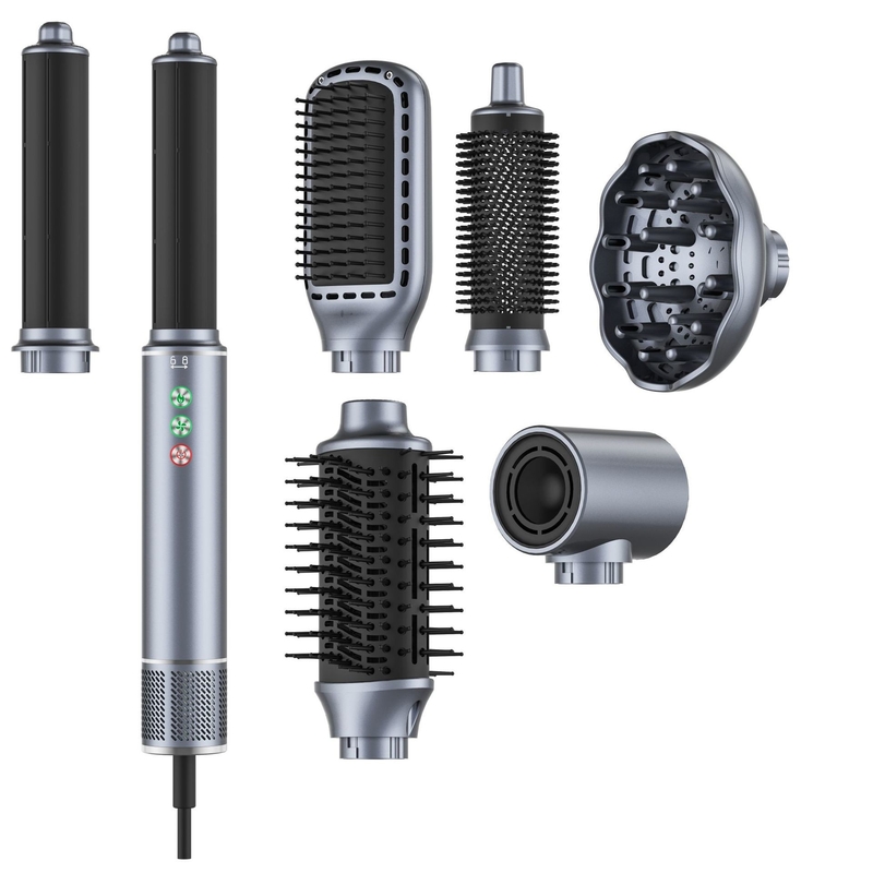 7 em 1 Estilador de Ar Quente de Alta Velocidade 110 000 RPM Cabelo giratório Profissional Secador de cabelo sem frizz Escova sem danos causados pelo calor