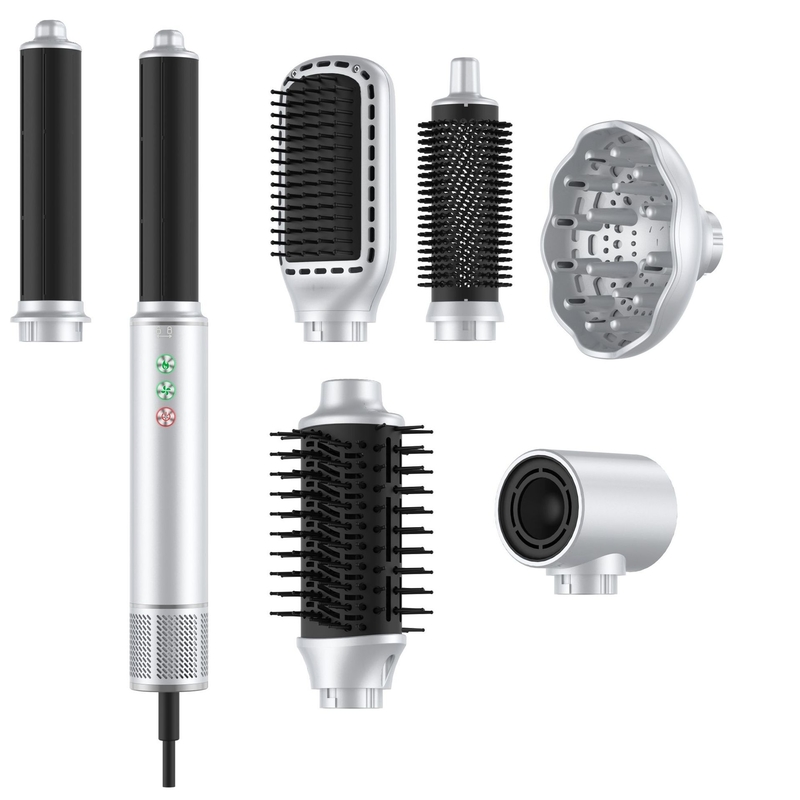 7 em 1 Estilador de Ar Quente de Alta Velocidade 110 000 RPM Cabelo giratório Profissional Secador de cabelo sem frizz Escova sem danos causados pelo calor