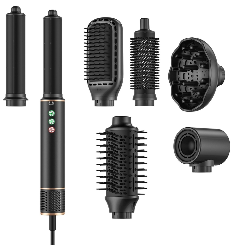 7 em 1 Estilador de Ar Quente de Alta Velocidade 110 000 RPM Cabelo giratório Profissional Secador de cabelo sem frizz Escova sem danos causados pelo calor