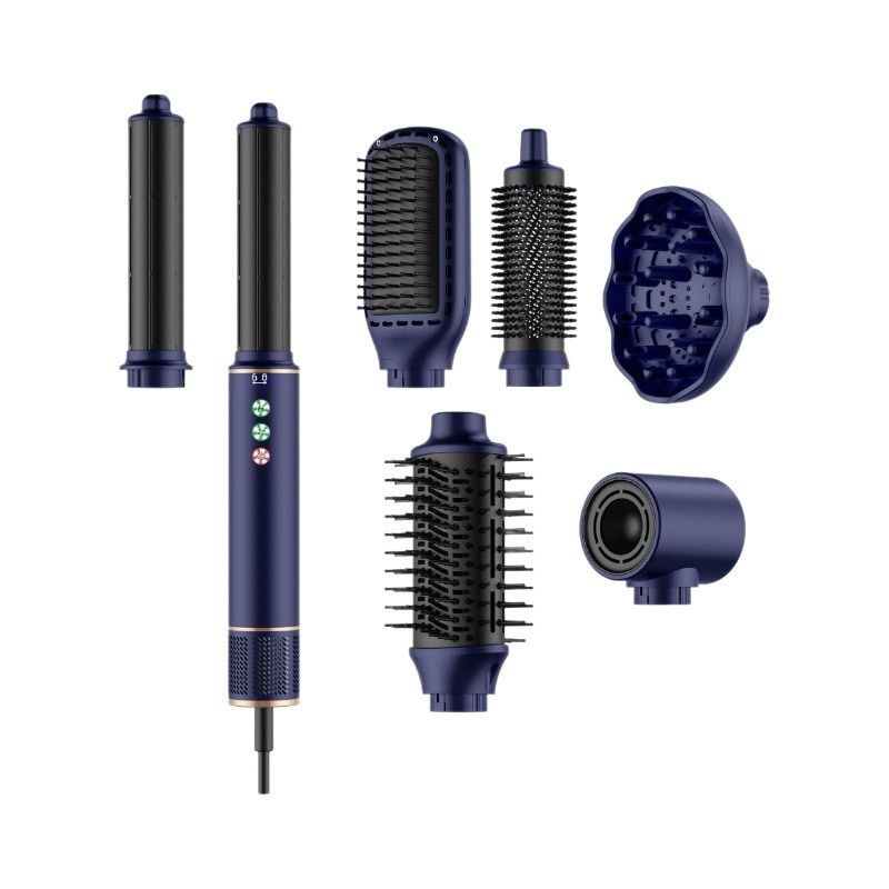 7 em 1 Estilador de Ar Quente de Alta Velocidade 110 000 RPM Cabelo giratório Profissional Secador de cabelo sem frizz Escova sem danos causados pelo calor
