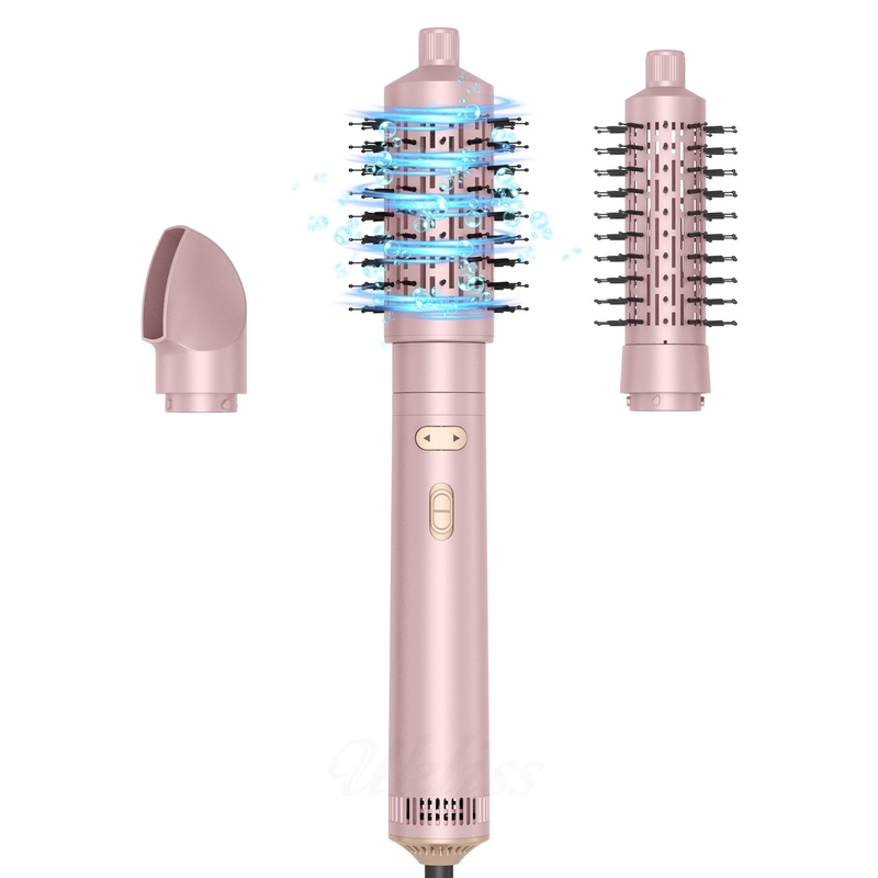 Secador de cabelo escova 6 em 1 Hair Styler Tecnologia iônica de prata Multi Styler de secagem rápida para cabelo liso e encaracolado