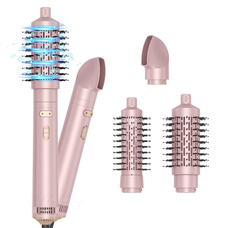 Secador de cabelo escova 6 em 1 Hair Styler Tecnologia iônica de prata Multi Styler de secagem rápida para cabelo liso e encaracolado