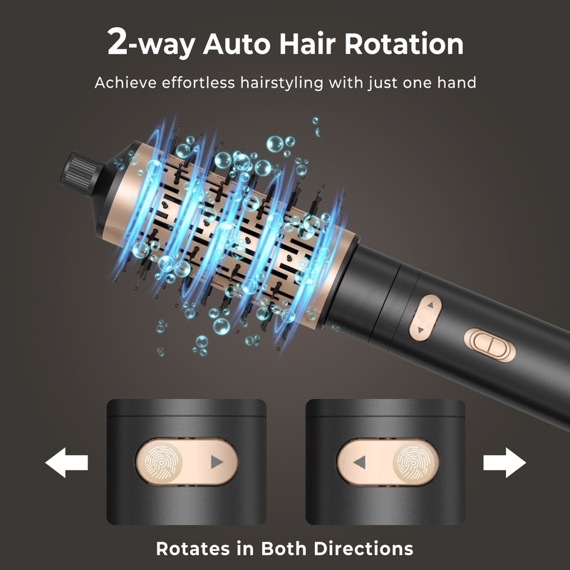 Secador de cabelo escova 6 em 1 Hair Styler Tecnologia iônica de prata Multi Styler de secagem rápida para cabelo liso e encaracolado
