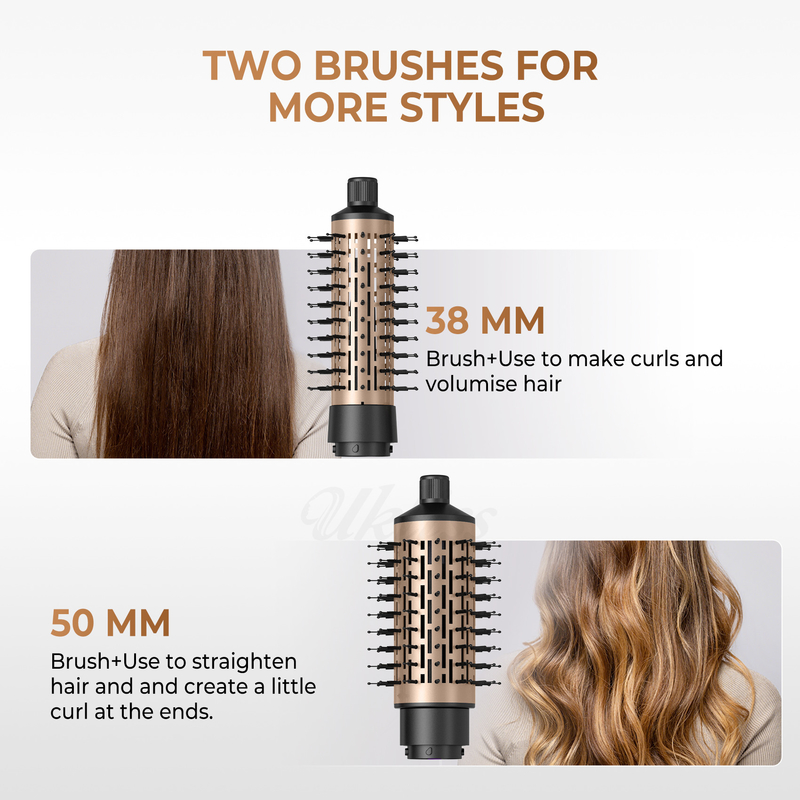 Secador de cabelo escova 6 em 1 Hair Styler Tecnologia iônica de prata Multi Styler de secagem rápida para cabelo liso e encaracolado