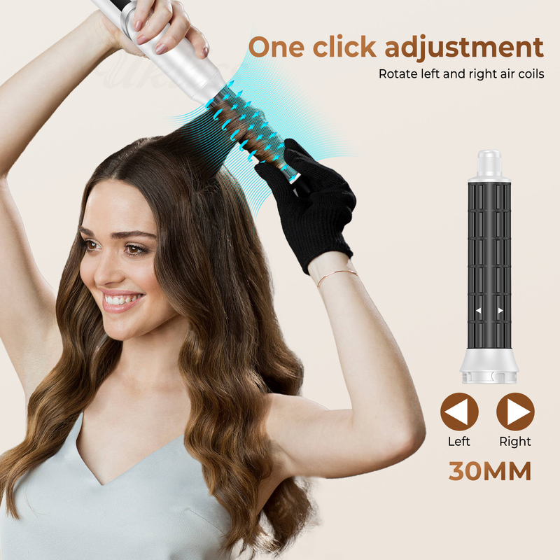 Secador de cabelo profissional de ar quente de secagem rápida 8 em 1 escova com curva de enrolamento automático e cabo de alimentação de 2M 1500W Multi-Styler