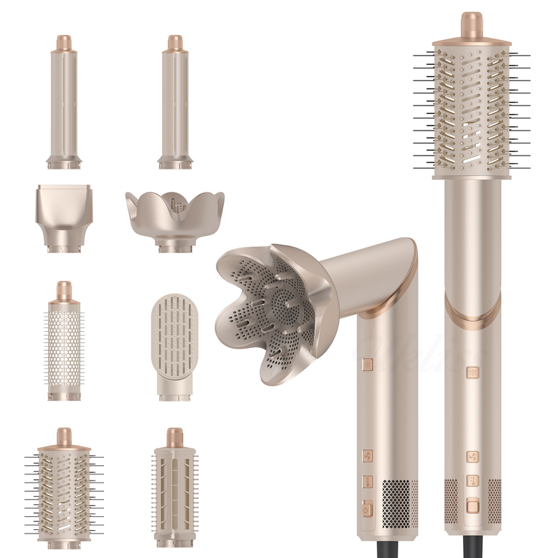 Cold 4 Gear 8 em 1 Hair Styler 110 000 RPM Velocidade Negativo Iônico Secador de cabelo Automático Curling Ferro Volumizer Liguador
