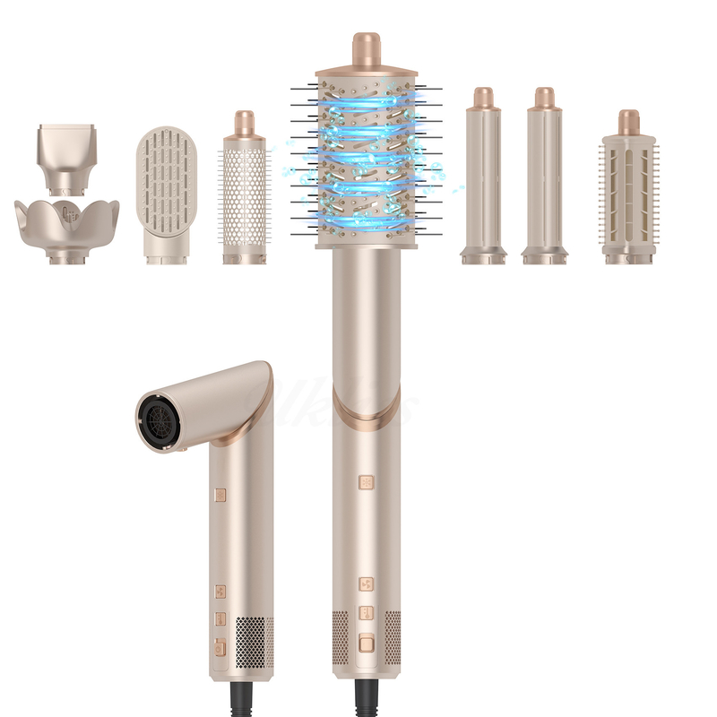 Cold 4 Gear 8 em 1 Hair Styler 110 000 RPM Velocidade Negativo Iônico Secador de cabelo Automático Curling Ferro Volumizer Liguador