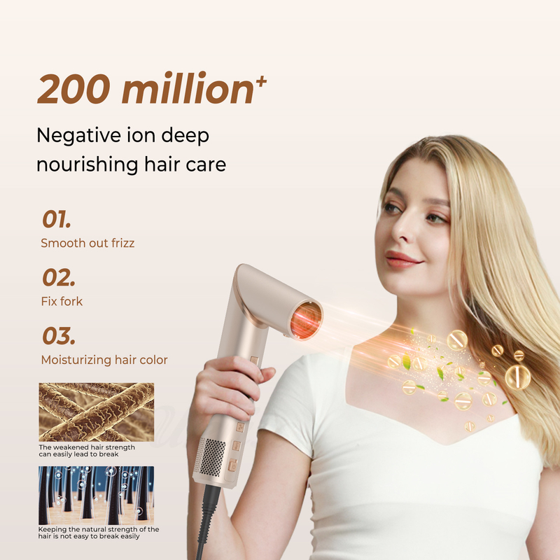 Cold 4 Gear 8 em 1 Hair Styler 110 000 RPM Velocidade Negativo Iônico Secador de cabelo Automático Curling Ferro Volumizer Liguador