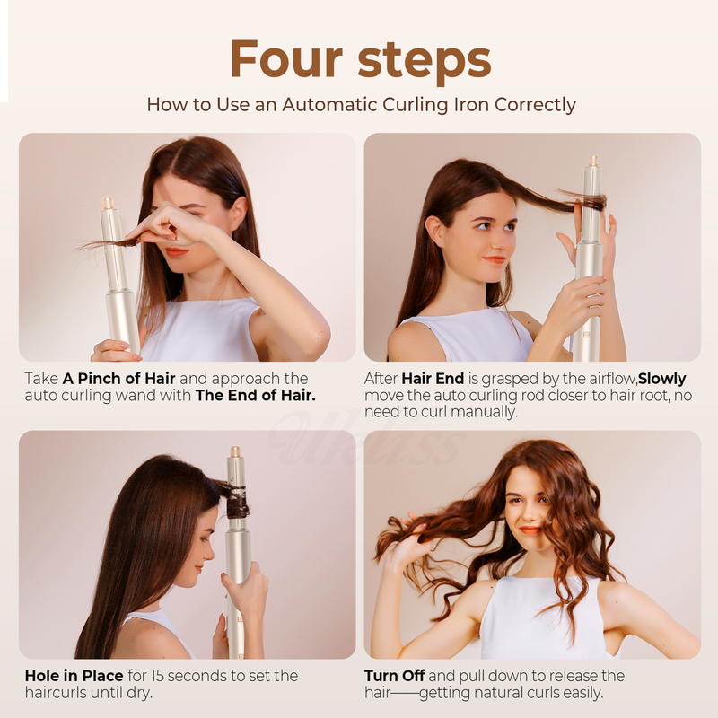 Cold 4 Gear 8 em 1 Hair Styler 110 000 RPM Velocidade Negativo Iônico Secador de cabelo Automático Curling Ferro Volumizer Liguador