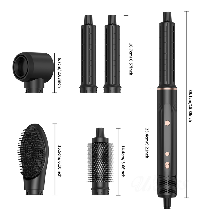Professional Air Hot Styling Secador de cabelo escova 5 em 1 Velocidade Negativo Iônico Secagem Rápida Frio 4 engrenagem Voltagem 110V / 50HZ 240V / 60HZ