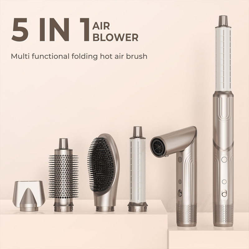 5 em 1 secador de cabelo dobrável escova sopro de vento alta velocidade turbo sopro secador de cabelo profissional escova 500 milhões iônico negativo secador de cabelo