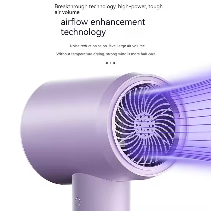 2000W Roxo Alta Velocidade Raio Azul Íon Negativo Revair Secador de cabelo Temperatura ajustável para uso doméstico